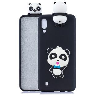 For Galaxy M10 3D Cartoon Pattern Shockproof TPU Protective Case(Blue Bow Panda)