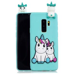 For Galaxy S9+ 3D Cartoon Pattern Shockproof TPU Protective Case(Couple Unicorn)