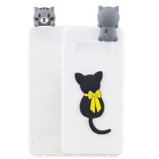For Galaxy S10 3D Cartoon Pattern Shockproof TPU Protective Case(Little Black Cat)