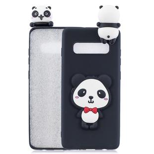 For Galaxy S10+ 3D Cartoon Pattern Shockproof TPU Protective Case(Red Bow Panda)