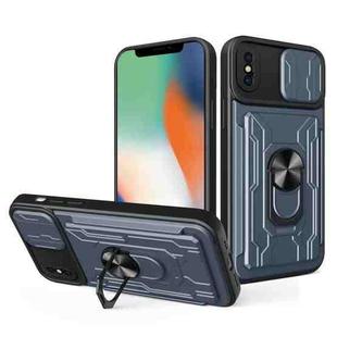 For iPhone X / XS Sliding Camshield Card Phone Case(Grey)