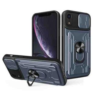 For iPhone XR Sliding Camshield Card Phone Case(Grey)