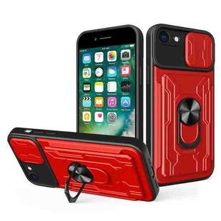 For iPhone SE 2022 / SE 2020 / 8 / 7 Sliding Camshield Card Phone Case(Red)