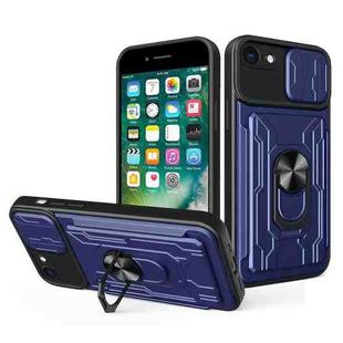 For iPhone SE 2022 / SE 2020 / 8 / 7 Sliding Camshield Card Phone Case(Blue)