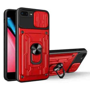 Sliding Camshield Card Phone Case For iPhone 7 Plus / 8 Plus(Red)