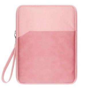 7.9-8.4 inch Universal Sheepskin Leather + Oxford Fabric Portable Tablet Storage Bag(Pink)