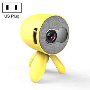 YG220 Same Screen Version Children Projector Mini LED Portable Home Speaker Projector, Plug Type:US Plug(Yellow)