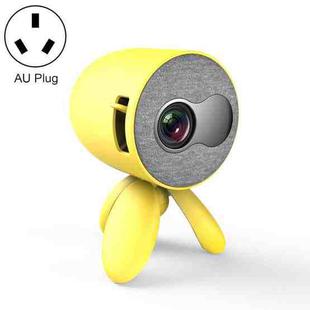 YG220 Same Screen Version Children Projector Mini LED Portable Home Speaker Projector, Plug Type:AU Plug(Yellow)