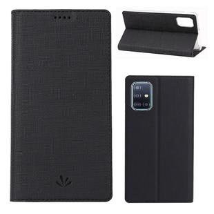 For Galaxy A71 ViLi Magnet Horizontal Flip Shockproof TPU + PU Leather Protective Case  Card Slot & Holder(Black)