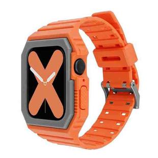 Two-color Integrated Watch Band For Apple Watch Series 8&7 41mm / SE 2&6&SE&5&4 40mm / 3&2&1 38mm(Orange Grey)