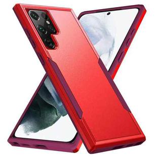 For Samsung Galaxy S22 Ultra 5G Pioneer Armor Heavy Duty PC + TPU Phone Case(Red)