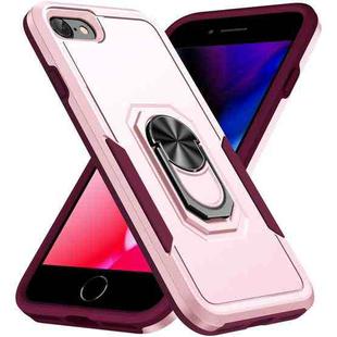For iPhone SE 2022 / SE 2020 / 8 / 7 Pioneer Armor Heavy Duty PC + TPU Holder Phone Case(Pink)