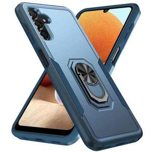 For Samsung Galaxy A13 5G Pioneer Armor Heavy Duty PC + TPU Holder Phone Case(Blue)