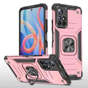 For Xiaomi Redmi Note 11 Magnetic Armor TPU + PC Holder Phone Case(Rose Gold)