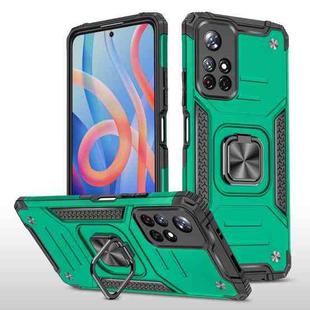 For Xiaomi Redmi Note 11 Magnetic Armor TPU + PC Holder Phone Case(Dark Green)