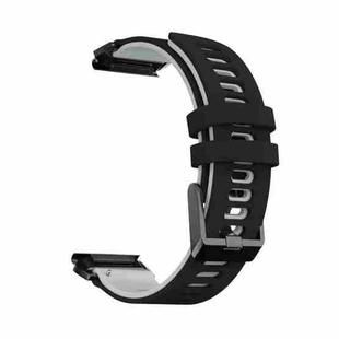 For Garmin Fenix 7X Two-color Silicone Quick Release Watch Band(Black Grey)