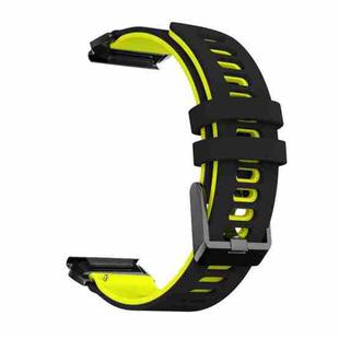 For Garmin Fenix 7 Two-color Silicone Quick Release Watch Band(Black Yellow)