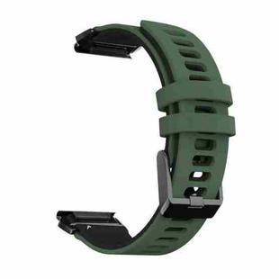 For Garmin Fenix 7 Two-color Silicone Quick Release Watch Band(Army Green Black)