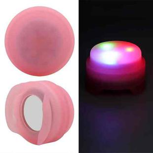Pet Collar Anti-Lost Location Tracker Silicone Protective Case with Light For AirTag(Pink)