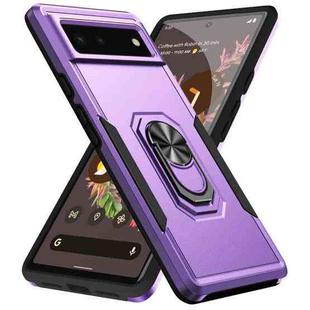 For Google Pixel 6 Pioneer Armor Heavy Duty PC + TPU Holder Phone Case(Purple + Black)