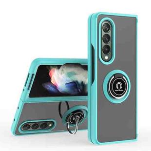 For Samsung Galaxy Z Fold3 5G Q Shadow 1 Series TPU + PC Holder Phone Case(Sky Blue)