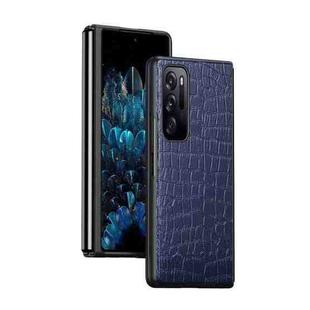 For OPPO Find N Folding Crocodile Texture Leather Phone Case(Blue)