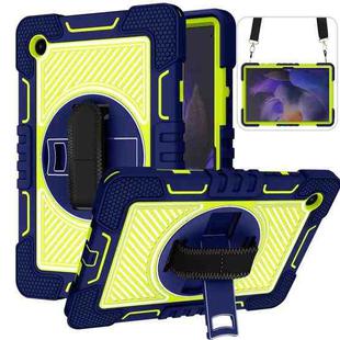 For Samsung Galaxy Tab A8 10.5 2021 360 Degree Rotation Contrast Color Silicone + PC Tablet Case(Navy+Yellow Green)