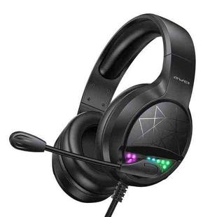 awei GM-3 USB + 3.5mm Ambient Light Gaming Wired Headset with Microphone(Black)