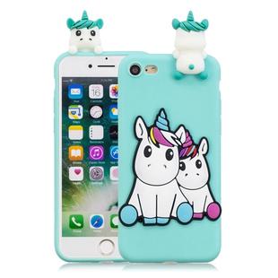 For iPhone SE 2020 & 8 & 7 3D Cartoon Pattern Shockproof TPU Protective Case(Couple Unicorn)