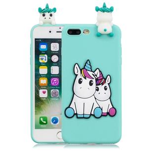 For iPhone 8 Plus & 7 Plus 3D Cartoon Pattern Shockproof TPU Protective Case(Couple Unicorn)