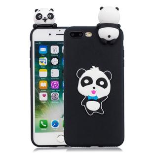 For iPhone 8 Plus & 7 Plus 3D Cartoon Pattern Shockproof TPU Protective Case(Blue Bow Panda)