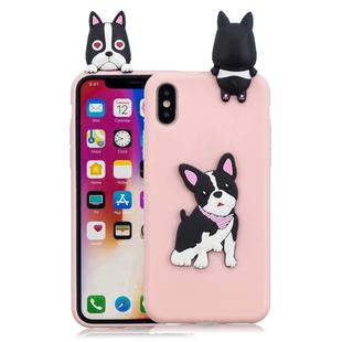 For iPhone XS / X 3D Cartoon Pattern Shockproof TPU Protective Case(Cute Dog)