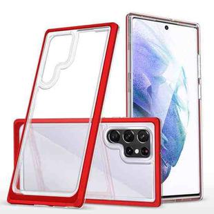 For Samsung Galaxy S22 Ultra 5G Clear Acrylic+PC+TPU Shockproof Phone Case(Red)