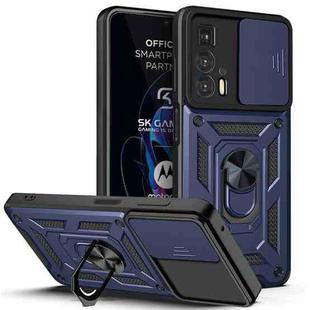 For Motorola Edge 20 Pro Sliding Camera Cover TPU+PC Phone Case(Blue)