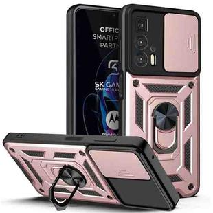 For Motorola Edge 20 Pro Sliding Camera Cover TPU+PC Phone Case(Rose Gold)