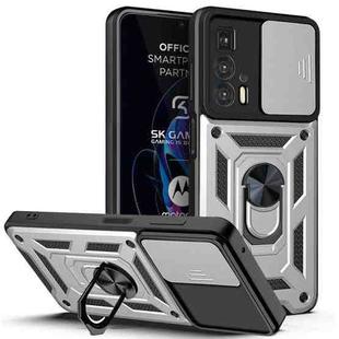 For Motorola Edge 20 Pro Sliding Camera Cover TPU+PC Phone Case(Silver)