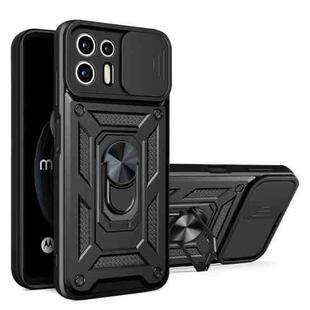 For Motorola Edge 20 Lite Sliding Camera Cover TPU+PC Phone Case(Black)