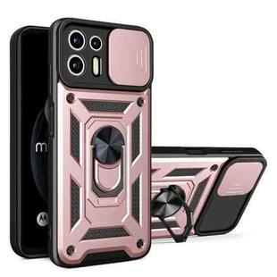 For Motorola Edge 20 Lite Sliding Camera Cover TPU+PC Phone Case(Rose Gold)
