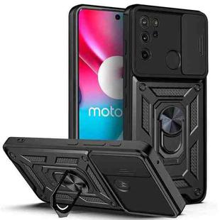 For Motorola Moto G60S Sliding Camera Cover TPU+PC Phone Case(Black)