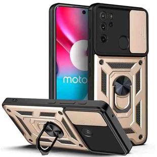 For Motorola Moto G60S Sliding Camera Cover TPU+PC Phone Case(Gold)