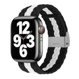 Vertical Texture Braided Watch Band For Apple Watch Series 9&8&7 41mm / SE 3&SE 2&6&SE&5&4 40mm / 3&2&1 38mm(Black White)