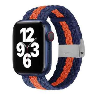 Vertical Texture Braided Watch Band For Apple Watch Series 8&7 41mm / SE 2&6&SE&5&4 40mm / 3&2&1 38mm(Blue Orange)