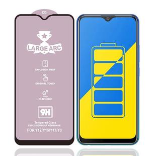 For Vivo Y15 9H HD Large Arc High Alumina Full Screen Tempered Glass Film