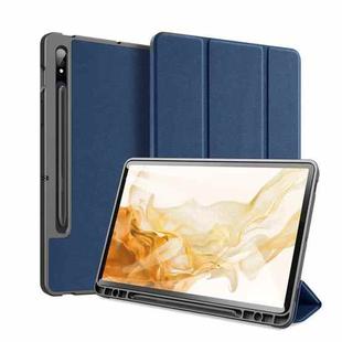 For Samsung Galaxy Tab S8 / Galaxy Tab S7 DUX DUCIS Domo Series Magnetic PU Leather Tablet Case(Blue)