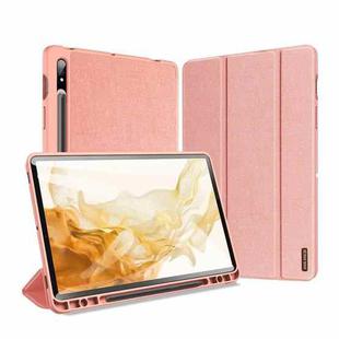 For Samsung Galaxy Tab S8 / Galaxy Tab S7 DUX DUCIS Domo Series Magnetic PU Leather Tablet Case(Pink)