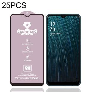 For OPPO A5s 25 PCS 9H HD Large Arc High Alumina Full Screen Tempered Glass Film