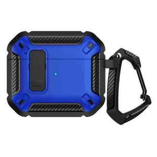 Shield Shockproof Earphone Protective Case with Hook For AirPods 3(Black Blue)