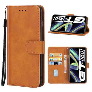 Leather Phone Case For OPPO Realme GT Neo Flash(Brown)