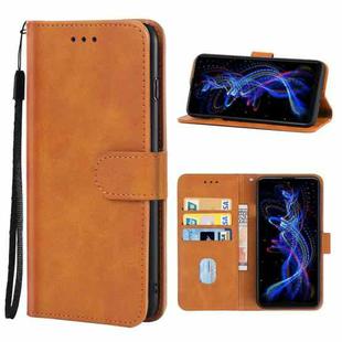 Leather Phone Case For Sharp Aquos R5G/SH-51A(Brown)