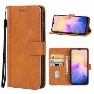 Leather Phone Case For vivo Y55s 5G(Brown)